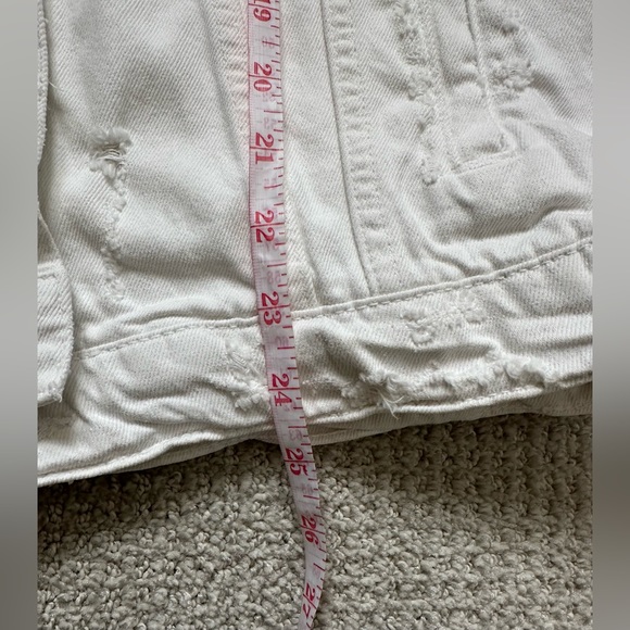 Zara White Distressed Denim Jacket - Picture 6 of 10